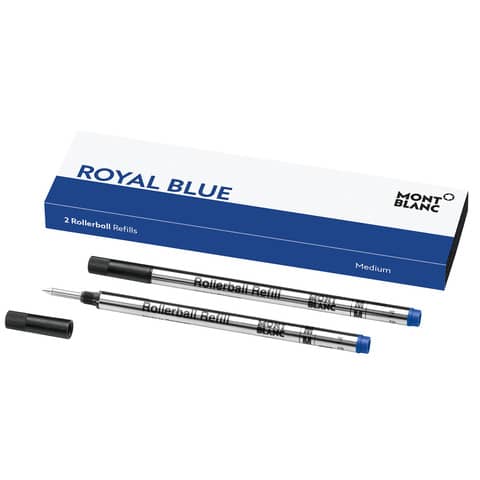 Refill per penne roller Montblanc punta media - blu - conf. 2 pezzi - MB128233